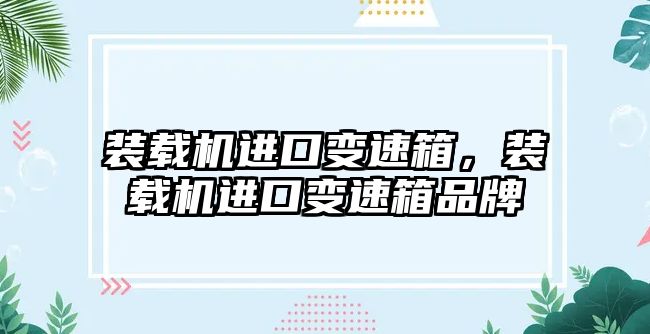 裝載機(jī)進(jìn)口變速箱，裝載機(jī)進(jìn)口變速箱品牌