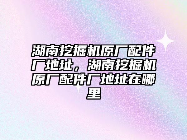 湖南挖掘機原廠配件廠地址，湖南挖掘機原廠配件廠地址在哪里