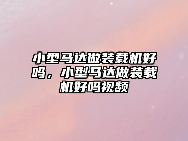 小型馬達做裝載機好嗎，小型馬達做裝載機好嗎視頻