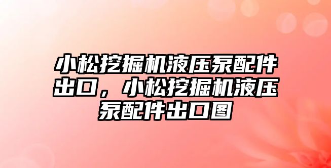 小松挖掘機液壓泵配件出口，小松挖掘機液壓泵配件出口圖