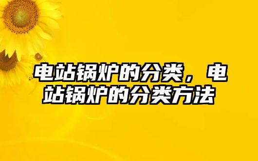 電站鍋爐的分類，電站鍋爐的分類方法