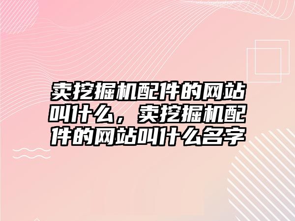 賣挖掘機配件的網(wǎng)站叫什么，賣挖掘機配件的網(wǎng)站叫什么名字