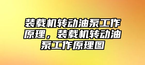 裝載機轉動油泵工作原理，裝載機轉動油泵工作原理圖