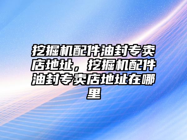 挖掘機配件油封專賣店地址，挖掘機配件油封專賣店地址在哪里