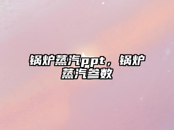 鍋爐蒸汽ppt，鍋爐蒸汽參數(shù)