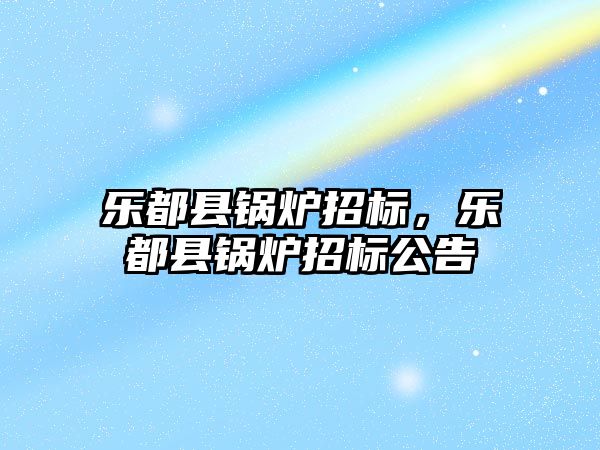 樂都縣鍋爐招標，樂都縣鍋爐招標公告