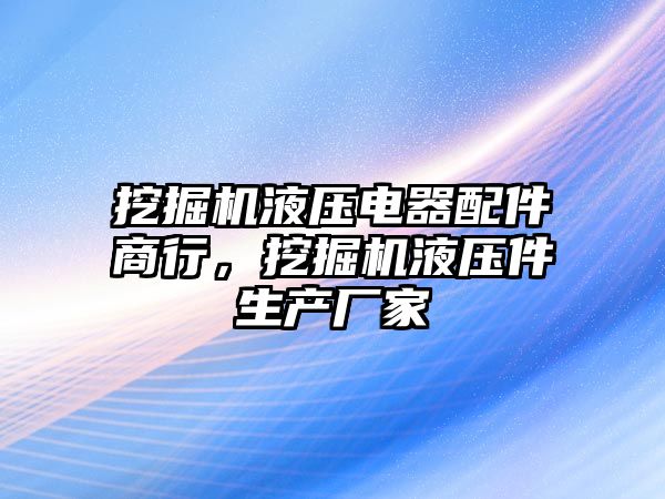 挖掘機液壓電器配件商行，挖掘機液壓件生產廠家