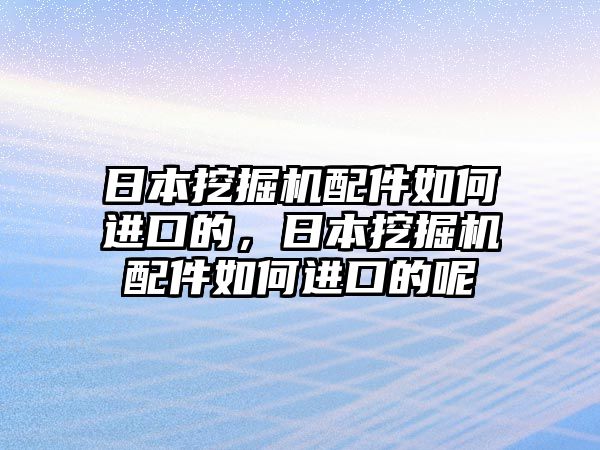 日本挖掘機(jī)配件如何進(jìn)口的，日本挖掘機(jī)配件如何進(jìn)口的呢