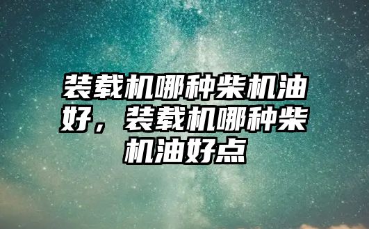 裝載機(jī)哪種柴機(jī)油好，裝載機(jī)哪種柴機(jī)油好點(diǎn)