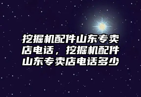 挖掘機配件山東專賣店電話，挖掘機配件山東專賣店電話多少