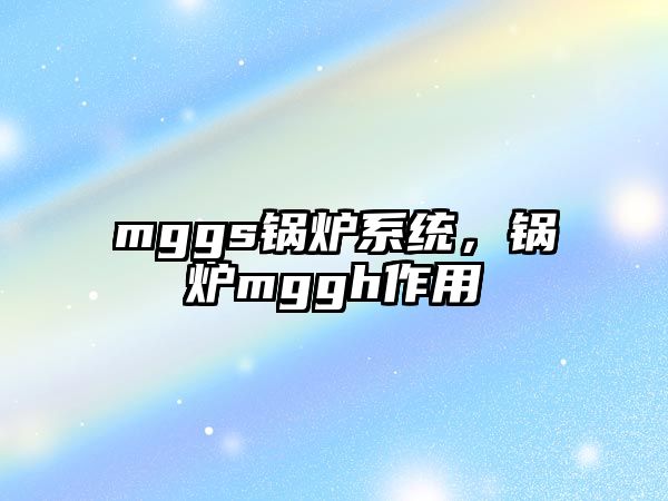 mggs鍋爐系統(tǒng)，鍋爐mggh作用