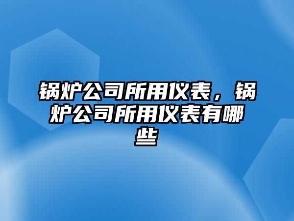 鍋爐公司所用儀表，鍋爐公司所用儀表有哪些