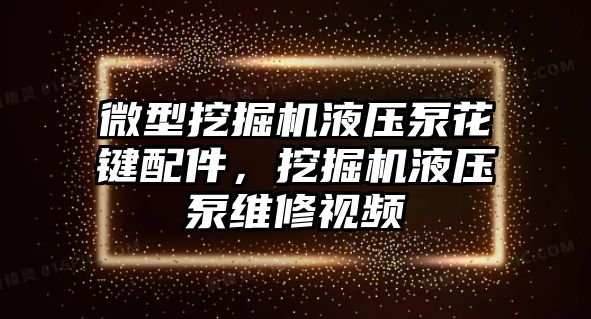 微型挖掘機液壓泵花鍵配件，挖掘機液壓泵維修視頻