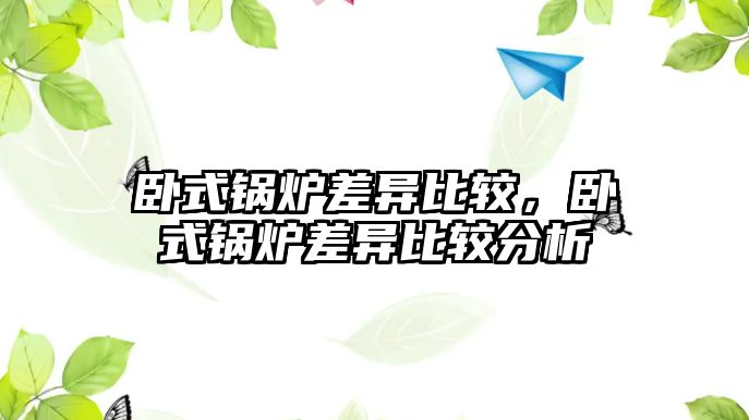 臥式鍋爐差異比較，臥式鍋爐差異比較分析