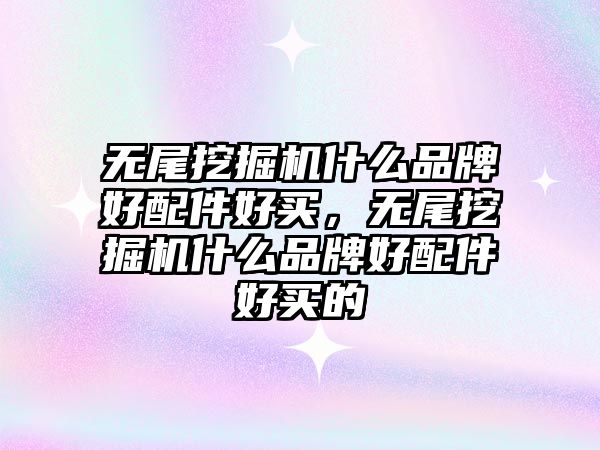 無尾挖掘機什么品牌好配件好買，無尾挖掘機什么品牌好配件好買的