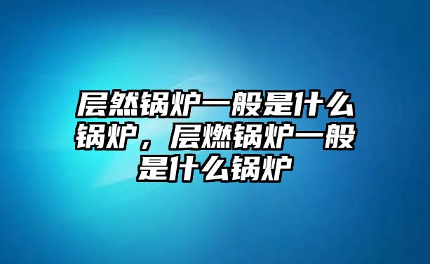 層然鍋爐一般是什么鍋爐，層燃鍋爐一般是什么鍋爐