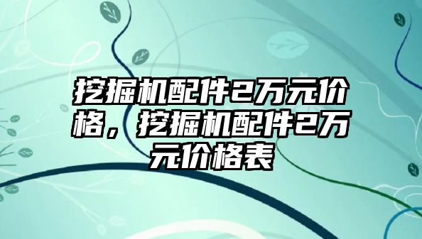 挖掘機(jī)配件2萬元價格，挖掘機(jī)配件2萬元價格表