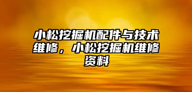 小松挖掘機配件與技術(shù)維修，小松挖掘機維修資料