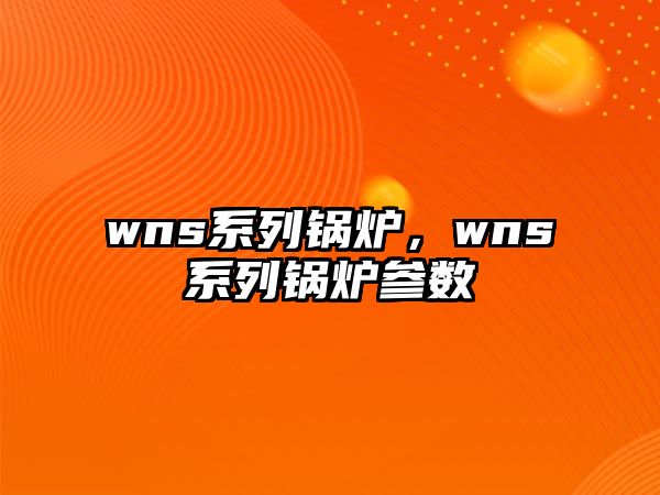 wns系列鍋爐，wns系列鍋爐參數(shù)