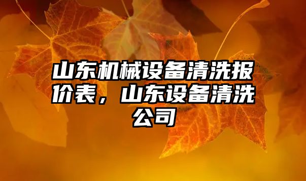 山東機械設備清洗報價表，山東設備清洗公司