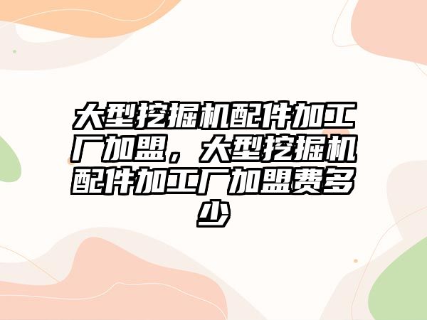 大型挖掘機配件加工廠加盟，大型挖掘機配件加工廠加盟費多少