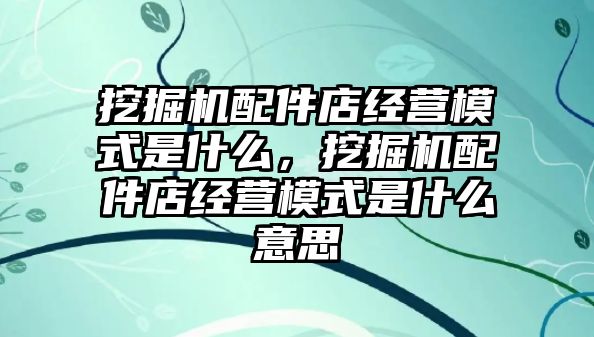 挖掘機配件店經(jīng)營模式是什么，挖掘機配件店經(jīng)營模式是什么意思