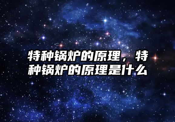 特種鍋爐的原理，特種鍋爐的原理是什么