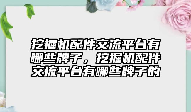 挖掘機(jī)配件交流平臺(tái)有哪些牌子，挖掘機(jī)配件交流平臺(tái)有哪些牌子的