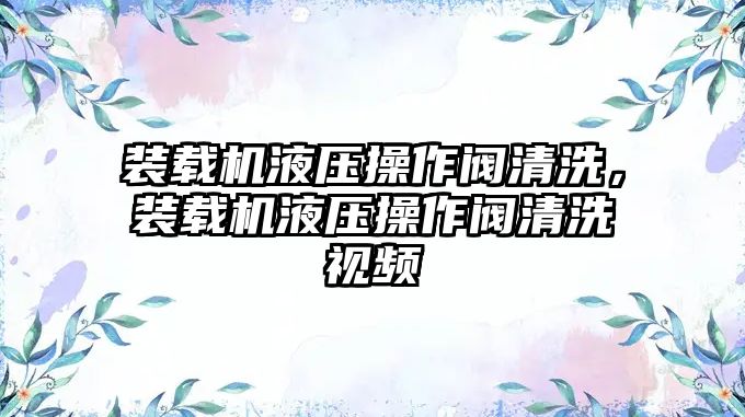 裝載機(jī)液壓操作閥清洗，裝載機(jī)液壓操作閥清洗視頻