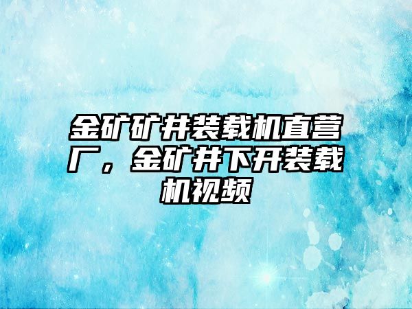 金礦礦井裝載機(jī)直營廠，金礦井下開裝載機(jī)視頻