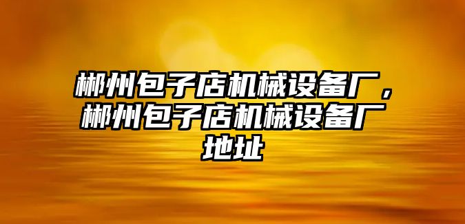 郴州包子店機(jī)械設(shè)備廠，郴州包子店機(jī)械設(shè)備廠地址