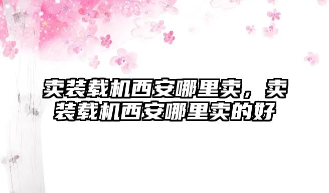 賣裝載機(jī)西安哪里賣，賣裝載機(jī)西安哪里賣的好