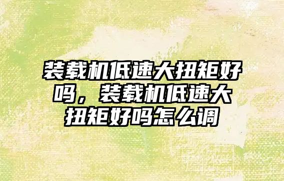 裝載機(jī)低速大扭矩好嗎，裝載機(jī)低速大扭矩好嗎怎么調(diào)