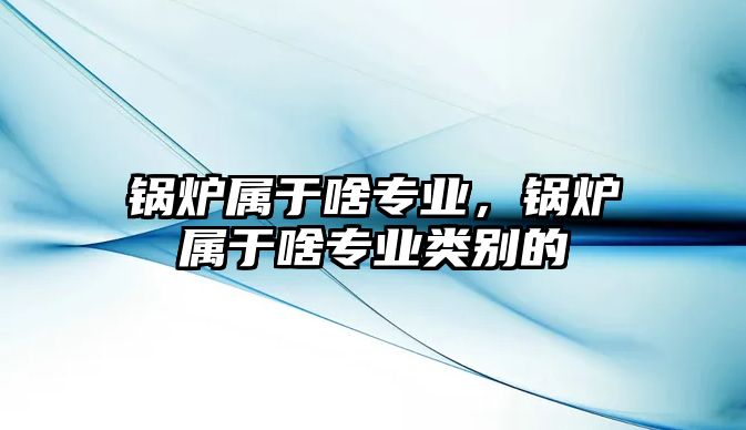 鍋爐屬于啥專業(yè)，鍋爐屬于啥專業(yè)類別的