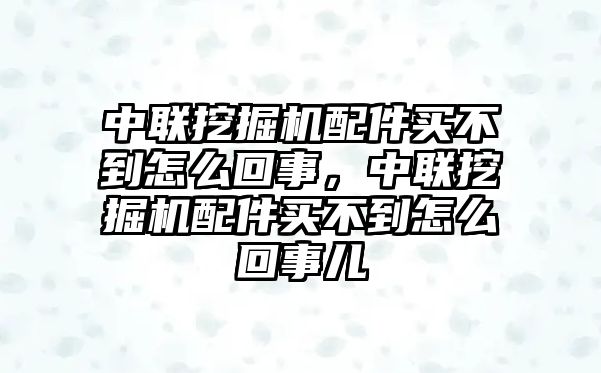 中聯(lián)挖掘機(jī)配件買不到怎么回事，中聯(lián)挖掘機(jī)配件買不到怎么回事兒