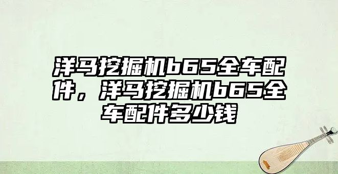 洋馬挖掘機b65全車配件，洋馬挖掘機b65全車配件多少錢