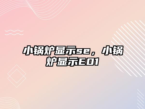 小鍋爐顯示se，小鍋爐顯示E01