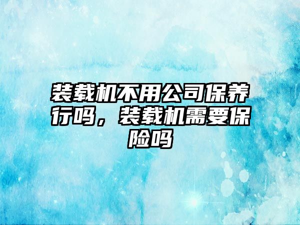 裝載機(jī)不用公司保養(yǎng)行嗎，裝載機(jī)需要保險(xiǎn)嗎