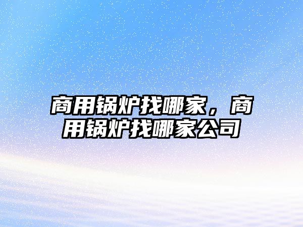 商用鍋爐找哪家，商用鍋爐找哪家公司