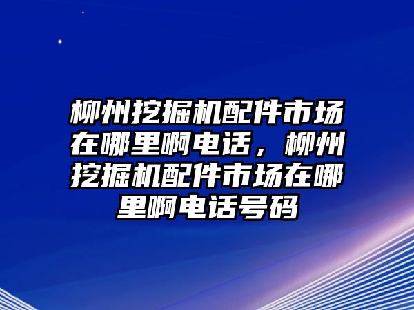 柳州挖掘機(jī)配件市場(chǎng)在哪里啊電話(huà)，柳州挖掘機(jī)配件市場(chǎng)在哪里啊電話(huà)號(hào)碼