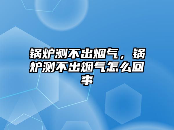 鍋爐測不出煙氣，鍋爐測不出煙氣怎么回事