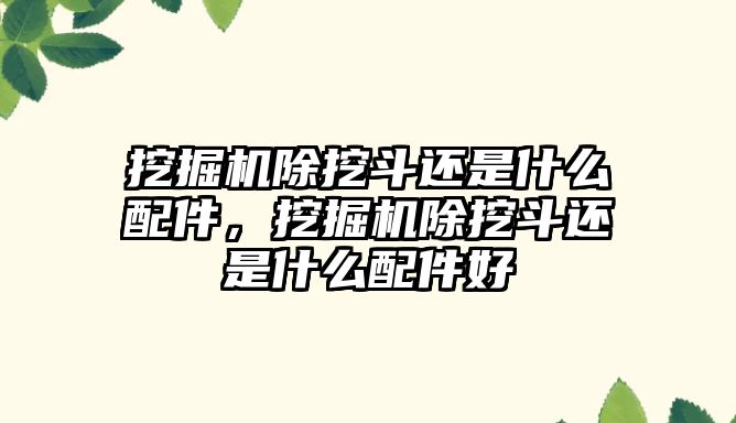 挖掘機除挖斗還是什么配件，挖掘機除挖斗還是什么配件好