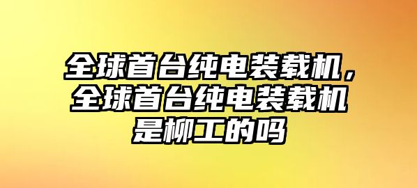 全球首臺純電裝載機(jī)，全球首臺純電裝載機(jī)是柳工的嗎