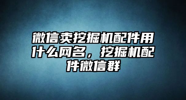 微信賣挖掘機配件用什么網名，挖掘機配件微信群