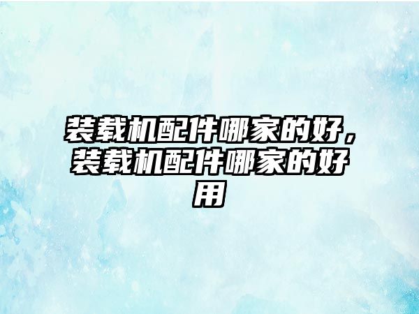 裝載機配件哪家的好，裝載機配件哪家的好用