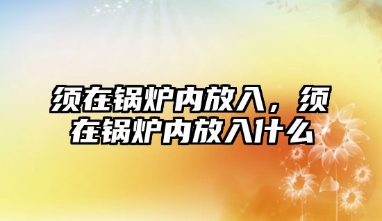 須在鍋爐內(nèi)放入，須在鍋爐內(nèi)放入什么