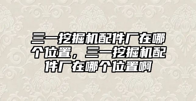 三一挖掘機配件廠在哪個位置，三一挖掘機配件廠在哪個位置啊