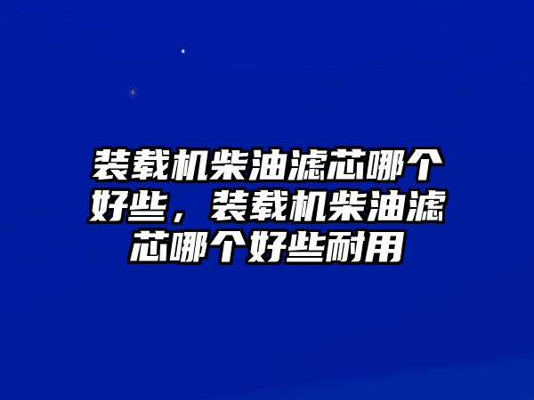 裝載機柴油濾芯哪個好些，裝載機柴油濾芯哪個好些耐用