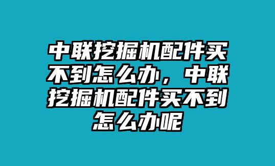 中聯(lián)挖掘機配件買不到怎么辦，中聯(lián)挖掘機配件買不到怎么辦呢