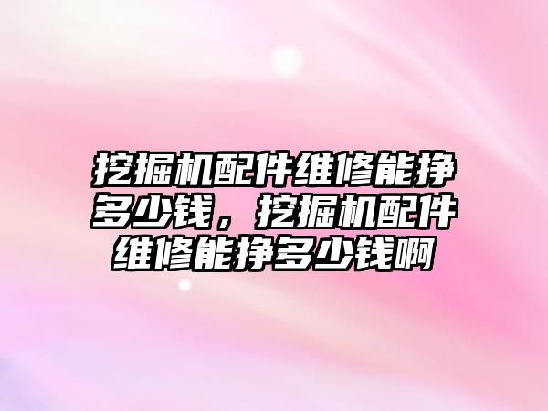 挖掘機配件維修能掙多少錢，挖掘機配件維修能掙多少錢啊